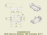 54022533: Servo Halter (LD) für FUTABA BLS671, SLS, JABBER ONE / TWO 54022533